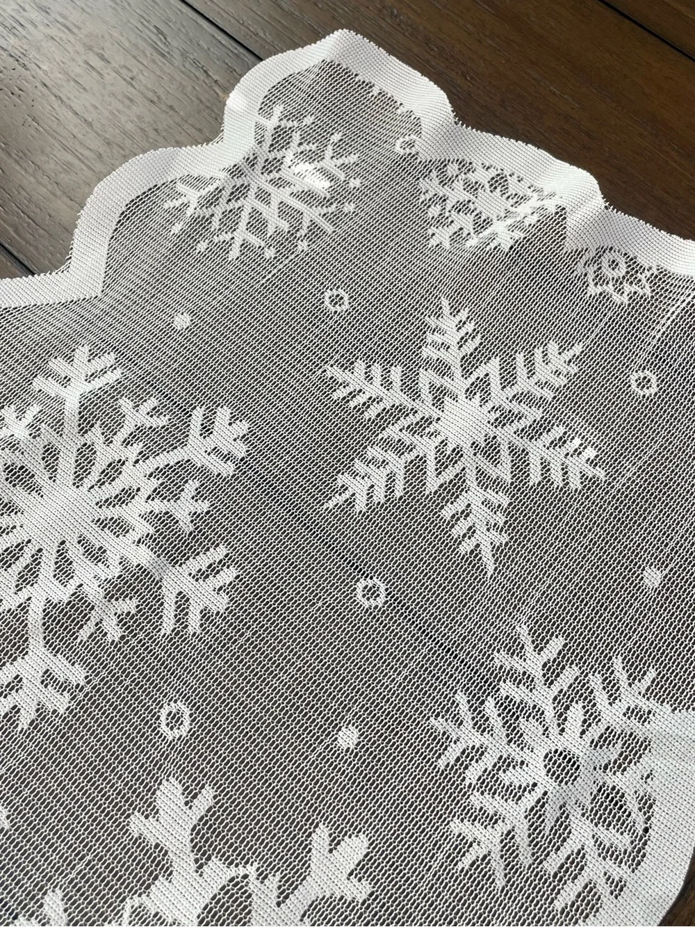 Winter Snowflake Lace Table Runner - White 13” X 72”